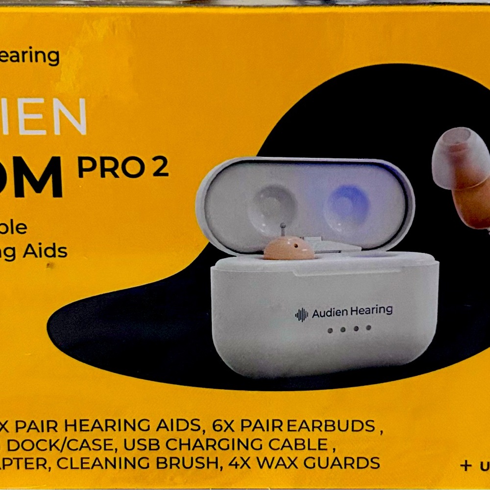 Audien ATOM PRO2Wireless Rechargeable Hear Aid Premium Compact design